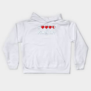 I Love Pixel Art Kids Hoodie